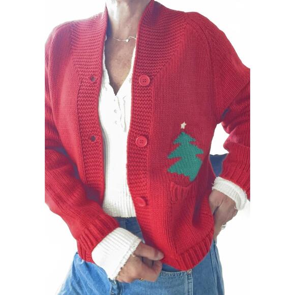 NEW PINK PINEAPPLE merry cardigan in red